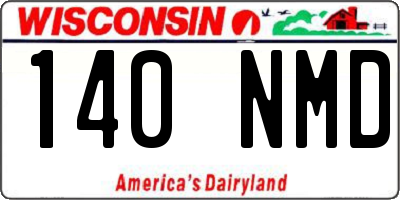 WI license plate 140NMD