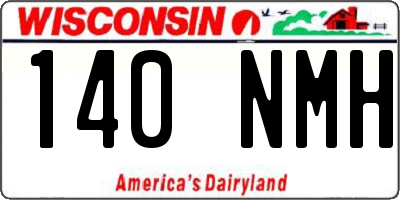 WI license plate 140NMH