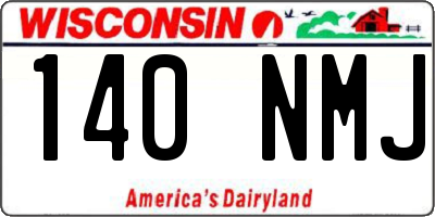 WI license plate 140NMJ