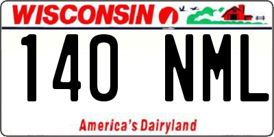 WI license plate 140NML