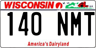 WI license plate 140NMT