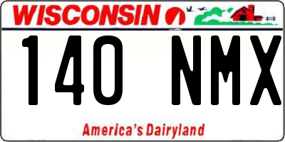 WI license plate 140NMX