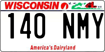 WI license plate 140NMY