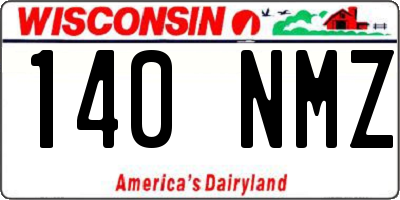 WI license plate 140NMZ