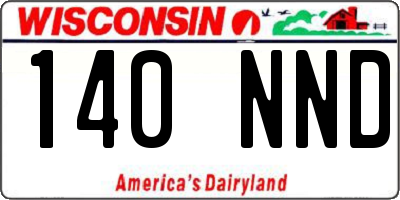 WI license plate 140NND