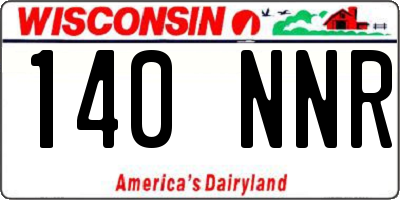 WI license plate 140NNR