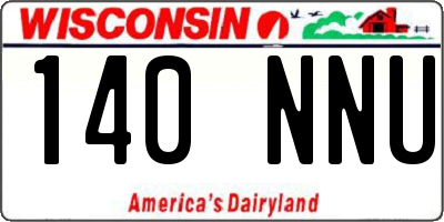 WI license plate 140NNU