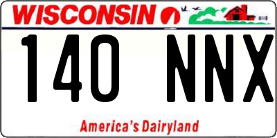WI license plate 140NNX