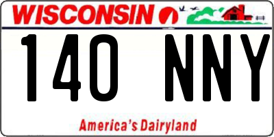 WI license plate 140NNY