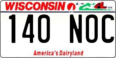 WI license plate 140NOC