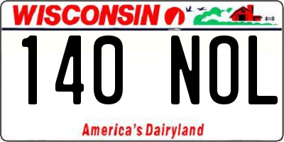 WI license plate 140NOL