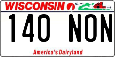 WI license plate 140NON