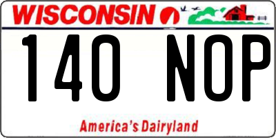 WI license plate 140NOP