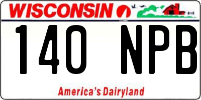WI license plate 140NPB