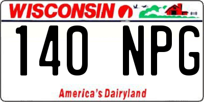 WI license plate 140NPG