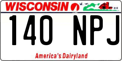 WI license plate 140NPJ