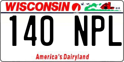 WI license plate 140NPL