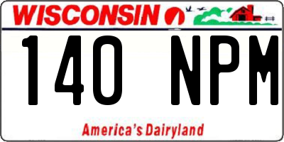WI license plate 140NPM