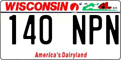 WI license plate 140NPN
