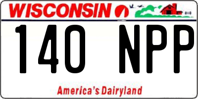 WI license plate 140NPP
