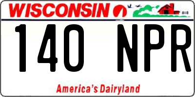 WI license plate 140NPR