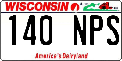 WI license plate 140NPS