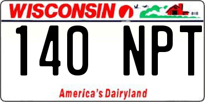 WI license plate 140NPT