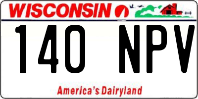 WI license plate 140NPV