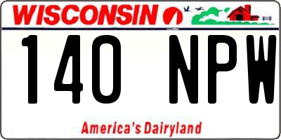 WI license plate 140NPW