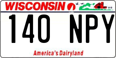 WI license plate 140NPY