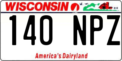 WI license plate 140NPZ