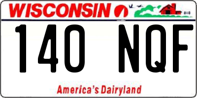 WI license plate 140NQF