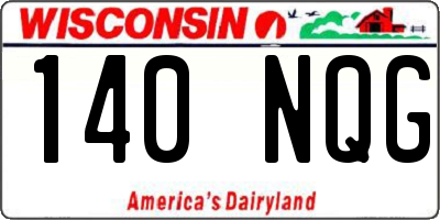 WI license plate 140NQG