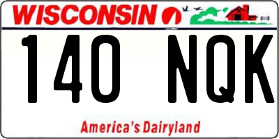 WI license plate 140NQK