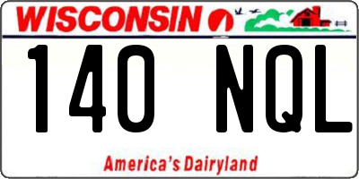 WI license plate 140NQL
