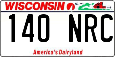 WI license plate 140NRC