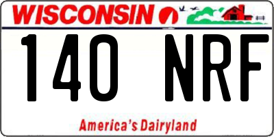 WI license plate 140NRF