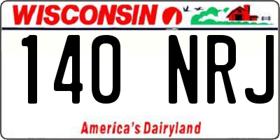 WI license plate 140NRJ