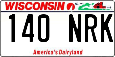 WI license plate 140NRK