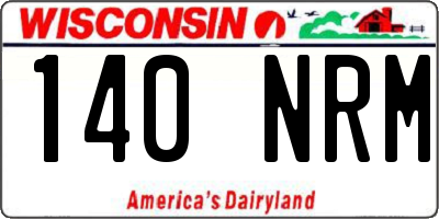 WI license plate 140NRM