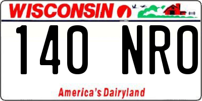 WI license plate 140NRO