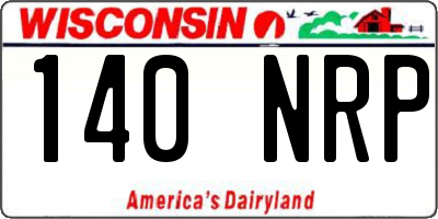 WI license plate 140NRP