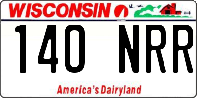 WI license plate 140NRR