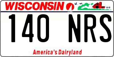 WI license plate 140NRS