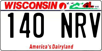 WI license plate 140NRV