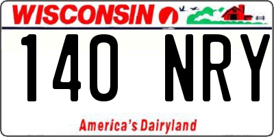WI license plate 140NRY