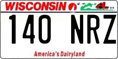 WI license plate 140NRZ