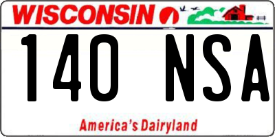 WI license plate 140NSA