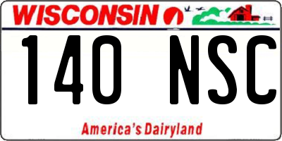 WI license plate 140NSC