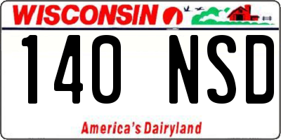 WI license plate 140NSD